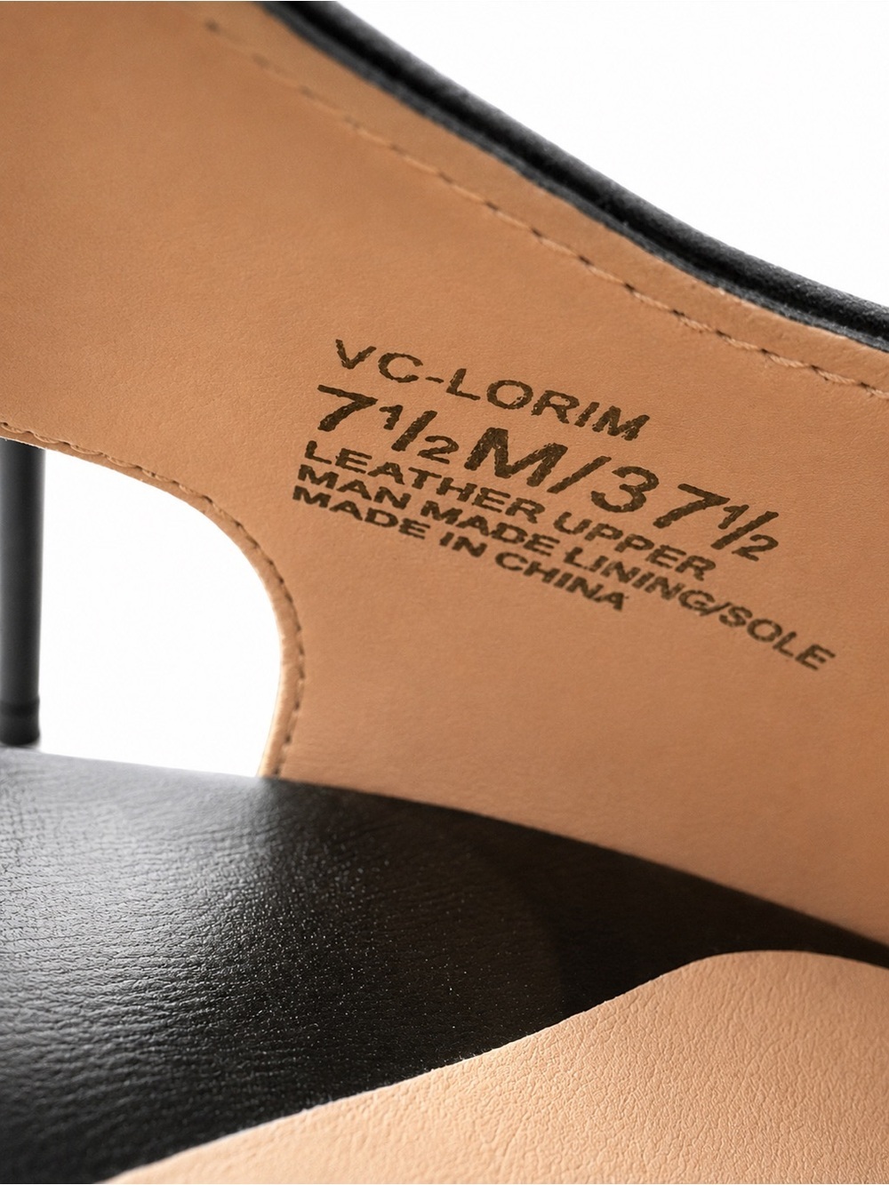 Vince Camuto VC-LORIM Black Nappa Leather Peep-Toe Platform Heels - Size 7.5 - Picture 9 of 13